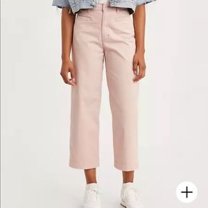 RIBCAGE WIDE LEG CROPPED WOMEN'S PANTS- sepia rose